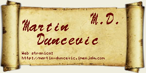 Martin Dunčević vizit kartica